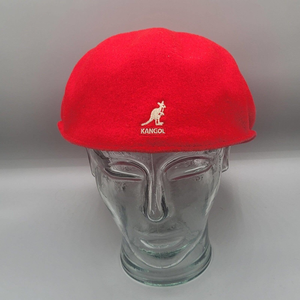 New Authentic Mens KANGOL 504 100% Wool 0258BC Cap Size M Medium Red NWT